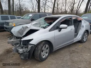 2014 Honda Civic Sedan LX with VIN 19XFB2F55EE210725, listed as a IAAI auction lot 40973483 with 47,366 mi miles. Bid and sale history available at carsss.com. Image 6.