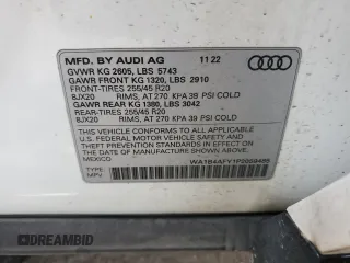 2023 Audi SQ5 Premium Plus with VIN WA1B4AFY1P2059485, listed as a Copart auction lot 53466224 with 16,465 mi miles and Salvage Title. Bid and sale history available at DreamBid. Image 13.