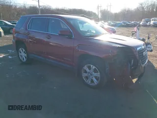 2017 GMC Terrain SLE with VIN 2GKFLSEK2H6176045, listed as a IAAI auction lot 41292556 with 107,321 mi miles. Bid and sale history available at carsss.com. Image 1.
