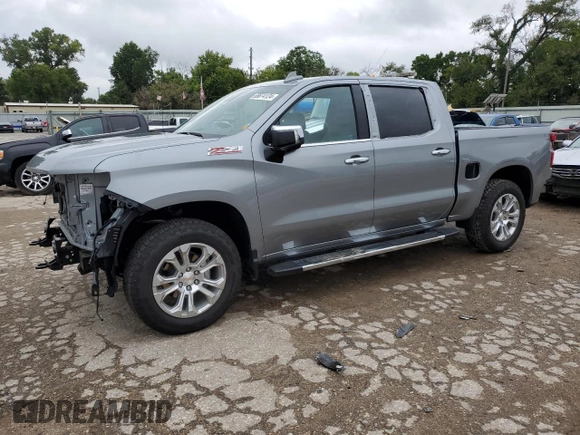 2024 Chevrolet Silverado 1500 LTZ with VIN 1GCUDGED5RZ304993, listed as a Copart auction lot 69874124 with 6,057 mi miles and Salvage Title. Bid and sale history available at DreamBid. Image 1.