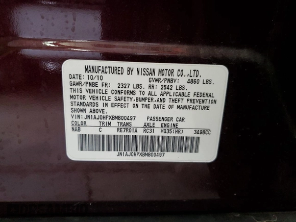 2011 Infiniti EX Journey с VIN JN1AJ0HPXBM800497, выставлен на аукционе Copart как лот 48101005 с пробегом 65 865 миль миль и Списание • Salvage title. История ставок и продаж доступна на DreamBid. Изображение 14.