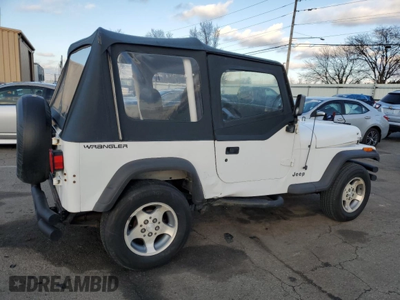 1993 Jeep Wrangler "S" with VIN 1J4FY19P8PP218787, listed as a Copart auction lot 86955894 with 253,568 mi miles and Salvage Title. Bid and sale history available at carsss.com. Image 3.