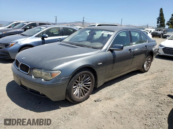 2005 BMW 7 Series with VIN WBAGL63545DP74927, listed as a Copart auction lot 58099475 with 81,387 mi miles and Clean title. Bid and sale history available at DreamBid. Image 1.