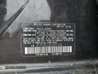 2020 Subaru Crosstrek Premium with VIN JF2GTAEC0L8251316, listed as a Copart auction lot 60852665 with 56,610 mi miles and Salvage title. Bid and sale history available at DreamBid. Image 13.