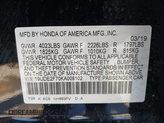 2019 Acura ILX Premium z VIN 19UDE2F70KA008102, wystawiony jako IAAI lot #41974086 z przebiegiem 134 589 mil mil oraz . Historia ofert i sprzedaży dostępna na DreamBid. Obrazek 9.