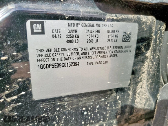 2012 Cadillac CTS Premium with VIN 1G6DP5E39C0152394, listed as a Copart auction lot 64841355 with 145,392 mi miles and Salvage title. Bid and sale history available at DreamBid. Image 12.