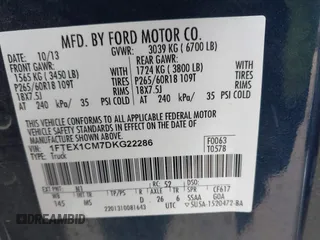 2013 Ford F-150 XL with VIN 1FTEX1CM7DKG22286, listed as a IAAI auction lot 41470939 with 183,227 mi miles. Bid and sale history available at carsss.com. Image 9.