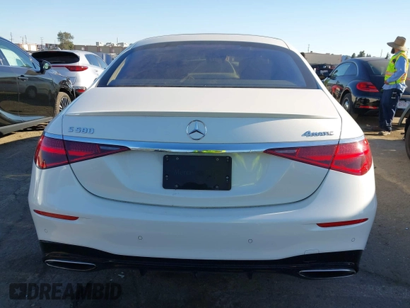2022 Mercedes-Benz S 580 with VIN W1K6G7GB7NA155903, listed as a IAAI auction lot 41867399 with 60,573 mi miles and . Bid and sale history available at DreamBid. Image 17.