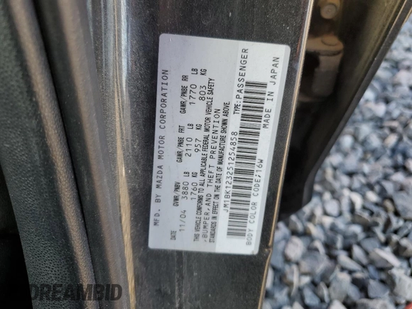 2005 Mazda 3 s with VIN JM1BK123251254858, listed as a Copart auction lot 75964624 with 220,032 mi miles and Clean Title. Bid and sale history available at carsss.com. Image 12.