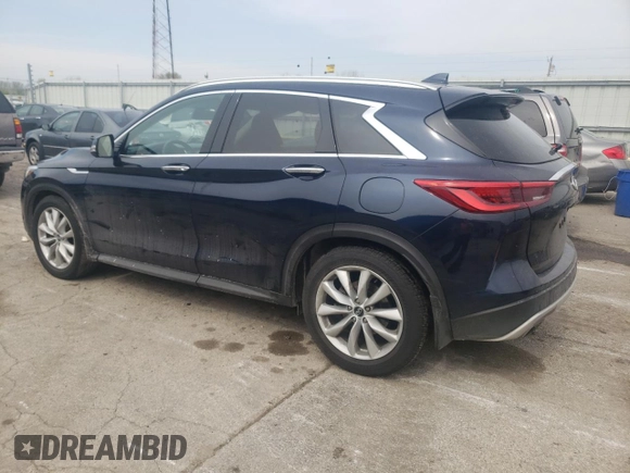 2019 Infiniti QX50 LUXE with VIN 3PCAJ5M37KF100121, listed as a Copart auction lot 49025983 with 23,523 mi miles. Bid and sale history available at carsss.com. Image 2.