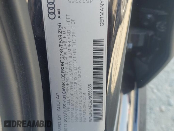 2018 Audi A6 z VIN WAUH3AFC6JN056365, wystawiony jako Copart lot #59405385 z przebiegiem 53 061 mil mil oraz Szkoda całkowita • Salvage title. Historia ofert i sprzedaży dostępna na DreamBid. Obrazek 12.