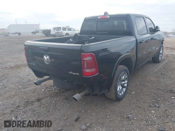 2022 Ram 1500 Laramie with VIN 1C6SRFJT6NN402536, listed as a IAAI auction lot 42109220 with 29,618 mi miles and . Bid and sale history available at DreamBid. Image 4.