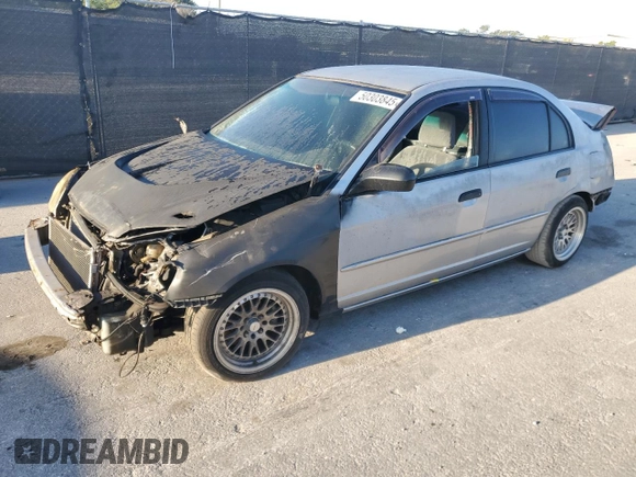 2001 Honda Civic LX with VIN 2HGES15531H544212, listed as a Copart auction lot 50303845 with 0 mi miles and Salvage Title. Bid and sale history available at carsss.com. Image 1.