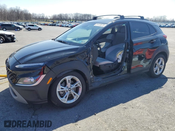 2022 Hyundai Kona SEL with VIN KM8K6CAB1NU922930, listed as a Copart auction lot 51410075 with 26,444 mi miles and Salvage Title. Bid and sale history available at carsss.com. Image 1.