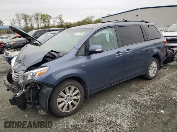2017 Toyota Sienna with VIN 5TDDZ3DC2HS146616, listed as a Copart auction lot 51382805 with 73,740 mi miles and Salvage Title. Bid and sale history available at DreamBid. Image 1.