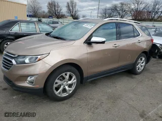 2018 Chevrolet Equinox Premier with VIN 2GNAXMEV5J6219290, listed as a Copart auction lot 50067235 with 69,387 mi miles and Salvage Title. Bid and sale history available at carsss.com. Image 1.
