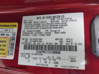 2018 Ford Mustang GT with VIN 1FA6P8CF7J5108808, listed as a IAAI auction lot 41934220 with 37,751 mi miles and . Bid and sale history available at DreamBid. Image 9.