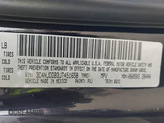 2018 Jeep Compass Trailhawk with VIN 3C4NJDDB3JT451658, listed as a IAAI auction lot 42087588 with 90,189 mi miles and . Bid and sale history available at DreamBid. Image 9.