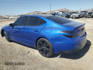 2023 Genesis G70 2.0T with VIN KMTG34TA9PU105285, listed as a Copart auction lot 58724654 with 26,885 mi miles and Salvage Title. Bid and sale history available at DreamBid. Image 2.