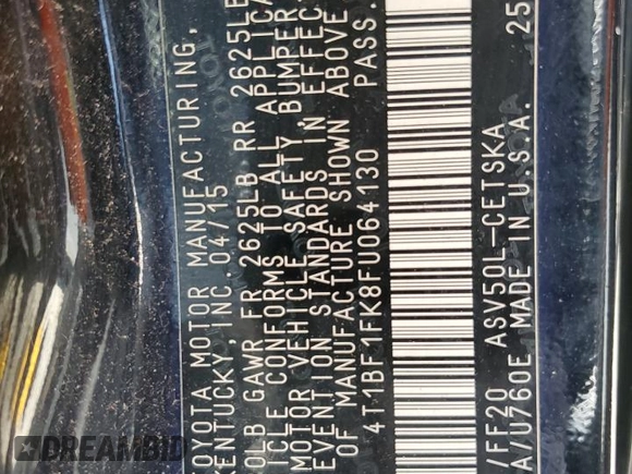 2015 Toyota Camry XLE with VIN 4T1BF1FK8FU064130, listed as a Copart auction lot 51249405 with 239,780 mi miles and Salvage Title. Bid and sale history available at carsss.com. Image 12.