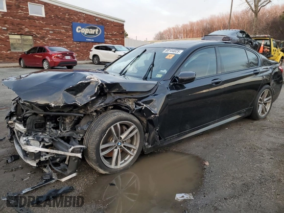 2017 BMW 7 Series 740i with VIN WBA7E2C50HG739520, listed as a Copart auction lot 88144025 with 0 mi miles and Salvage Title. Bid and sale history available at carsss.com. Image 1.