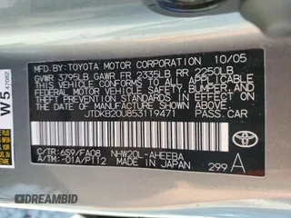 2005 Toyota Prius with VIN JTDKB20U853119471, listed as a Copart auction lot 52976215 with 134,969 mi miles and Clean Title. Bid and sale history available at carsss.com. Image 12.