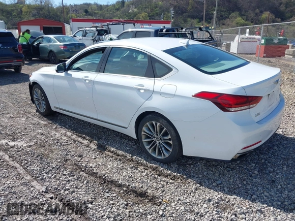 2017 Genesis G80 3.8L with VIN KMHGN4JE3HU166577, listed as a IAAI auction lot 41976937 with 117,635 mi miles. Bid and sale history available at carsss.com. Image 3.