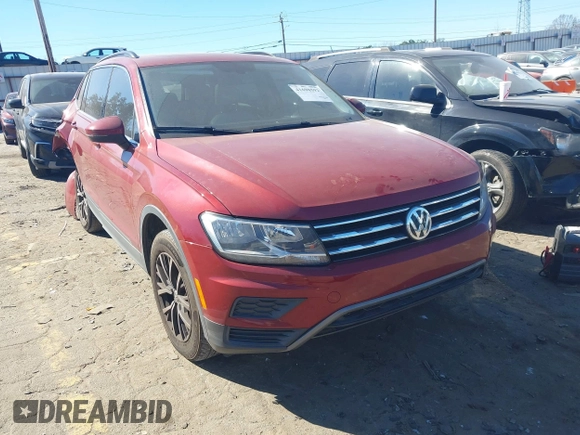 2019 Volkswagen Tiguan SE with VIN 3VV3B7AX6KM161627, listed as a IAAI auction lot 41698592 with 108,966 mi miles and . Bid and sale history available at DreamBid. Image 1.