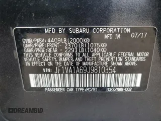 2018 Subaru WRX with VIN JF1VA1A69J9810354, listed as a Copart auction lot 53088665 with 129,850 mi miles and Clean Title. Bid and sale history available at carsss.com. Image 12.