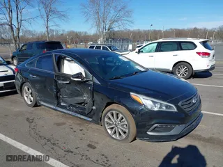 2016 Hyundai Sonata 2.4L Sport with VIN 5NPE34AF1GH410309, listed as a IAAI auction lot 38677619 with 233,330 mi miles. Bid and sale history available at carsss.com. Image 1.