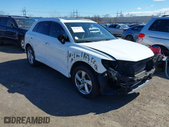 2019 Audi Q3 Premium with VIN WA1AECF37K1077089, listed as a IAAI auction lot 41742732 with 61,038 mi miles and . Bid and sale history available at DreamBid. Image 1.