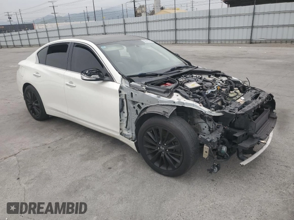 2018 Infiniti Q50 3.0t LUXE with VIN JN1EV7APXJM359168, listed as a Copart auction lot 50746085 with 90,995 mi miles and Salvage Title. Bid and sale history available at carsss.com. Image 4.