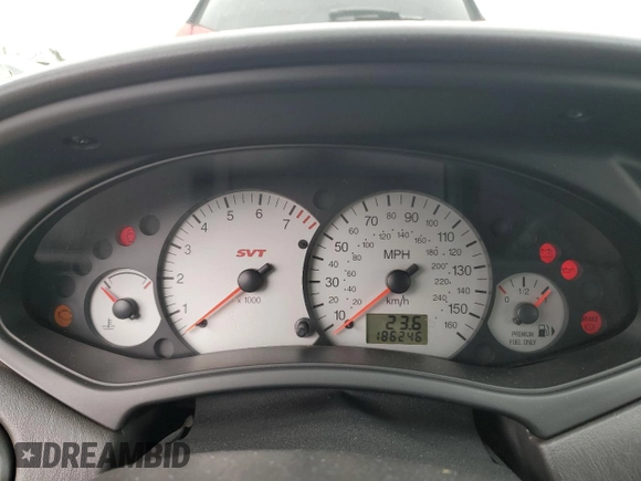 2003 Ford Focus SVT with VIN 3FAHP39533R174346, listed as a Copart auction lot 43012345 with 186,246 mi miles and Salvage Title. Bid and sale history available at DreamBid. Image 9.