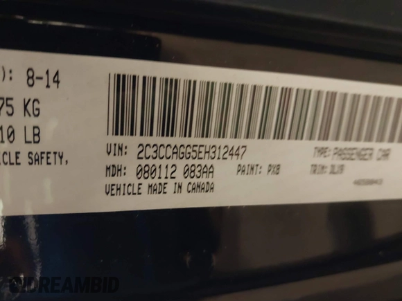 2014 Chrysler 300 with VIN 2C3CCAGG5EH312447, listed as a IAAI auction lot 41919175 with 191,449 mi miles. Bid and sale history available at carsss.com. Image 9.