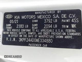 2021 Kia Forte LXS z VIN 3KPF24AD0ME334880, wystawiony jako IAAI lot #42257054 z przebiegiem 159 489 mil mil oraz . Historia ofert i sprzedaży dostępna na DreamBid. Obrazek 9.