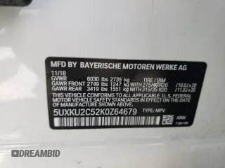 2019 BMW X6 xDrive35i with VIN 5UXKU2C52K0Z64679, listed as a Copart auction lot 69003673 with Not Provided miles. Bid and sale history available at carsss.com. Image 13.
