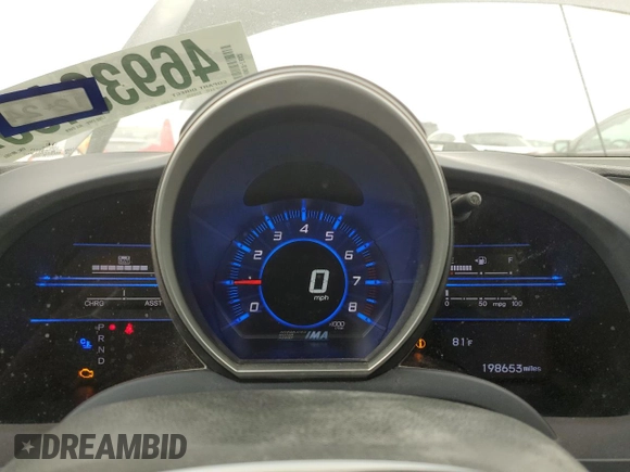 2012 Honda CR-Z with VIN JHMZF1D48CS001008, listed as a Copart auction lot 46933435 with 198,653 mi miles and Clean title. Bid and sale history available at DreamBid. Image 9.