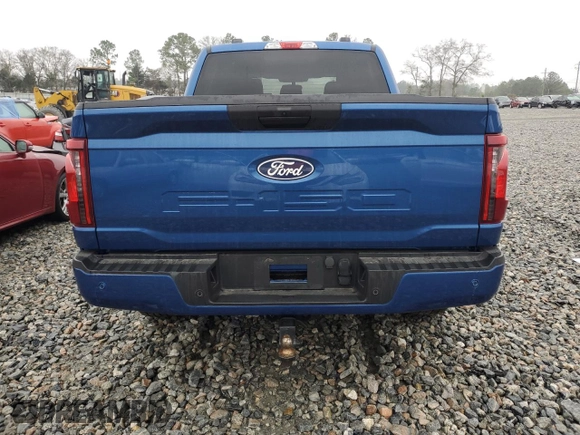 2024 Ford F-150 STX with VIN 1FTEW2KP1RFA60745, listed as a Copart auction lot 43377715 with 15,781 mi miles and Salvage Title. Bid and sale history available at carsss.com. Image 6.