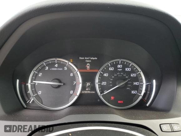 2015 Acura MDX Tech Pkg with VIN 5FRYD4H4XFB023378, listed as a Copart auction lot 54727855 with 70,590 mi miles and Salvage Title. Bid and sale history available at carsss.com. Image 9.