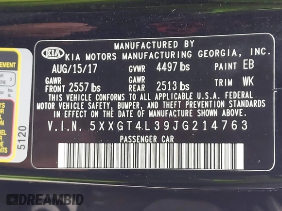 2018 Kia Optima LX с VIN 5XXGT4L39JG214763, выставлен на аукционе IAAI как лот 41396559 с пробегом 87 053 миль миль и . История ставок и продаж доступна на DreamBid. Изображение 9.