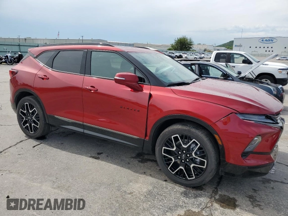 2023 Chevrolet Blazer RS with VIN 3GNKBKRS0PS111791, listed as a Copart auction lot 61248575 with 14,702 mi miles and Salvage title. Bid and sale history available at DreamBid. Image 4.