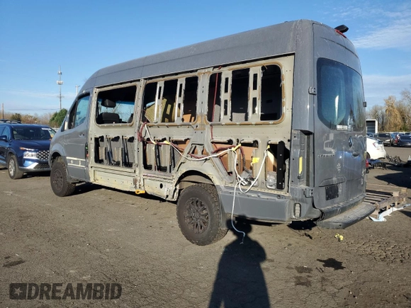 2023 Mercedes-Benz Sprinter with VIN W1W4NCVYXPT121618, listed as a Copart auction lot 82211324 with 12,656 mi miles and Salvage Title. Bid and sale history available at DreamBid. Image 2.