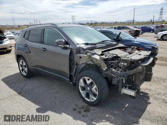 2021 Jeep Compass Limited with VIN 3C4NJCCBXMT559422, listed as a Copart auction lot 56952545 with 135,697 mi miles and Salvage title. Bid and sale history available at DreamBid. Image 4.