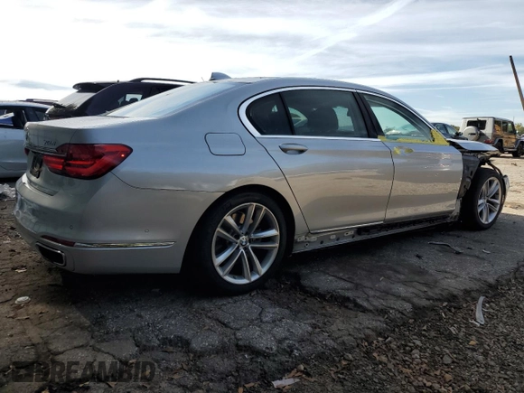 2018 BMW 7 Series 750i with VIN WBA7F0C53JGM22810, listed as a Copart auction lot 72796303 with 63,047 mi miles. Bid and sale history available at carsss.com. Image 3.