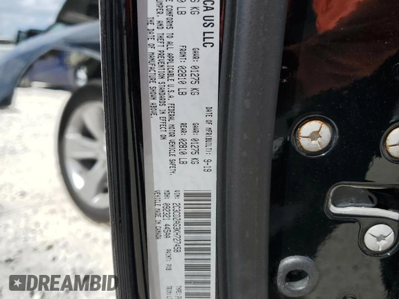 2019 Dodge Challenger SXT z VIN 2C3CDZAG3KH727458, wystawiony jako Copart lot #55354915 z przebiegiem 93 970 mil mil oraz Nie do naprawy • Non repairable. Historia ofert i sprzedaży dostępna na DreamBid. Obrazek 13.