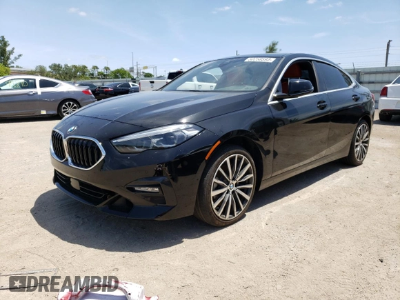 2021 BMW 2 Series 228i xDrive with VIN WBA73AK00M7G62490, listed as a Copart auction lot 50258593 with 15,613 mi miles. Bid and sale history available at carsss.com. Image 1.