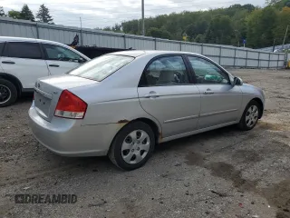 2007 Kia Spectra EX with VIN KNAFE121875410837, listed as a Copart auction lot 71992594 with 126,207 mi miles and Salvage Title. Bid and sale history available at carsss.com. Image 3.