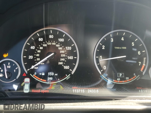2016 BMW 5 Series 550i with VIN WBAKN9C59GD963159, listed as a Copart auction lot 50718175 with 113,715 mi miles and Salvage title. Bid and sale history available at DreamBid. Image 9.
