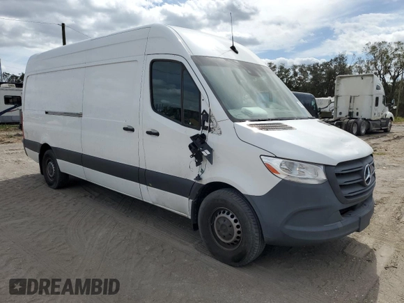 2021 Mercedes-Benz Sprinter Cargo with VIN W1Y4ECHY1MT070055, listed as a Copart auction lot 76815204 with 76,282 mi miles and Salvage Title. Bid and sale history available at carsss.com. Image 4.