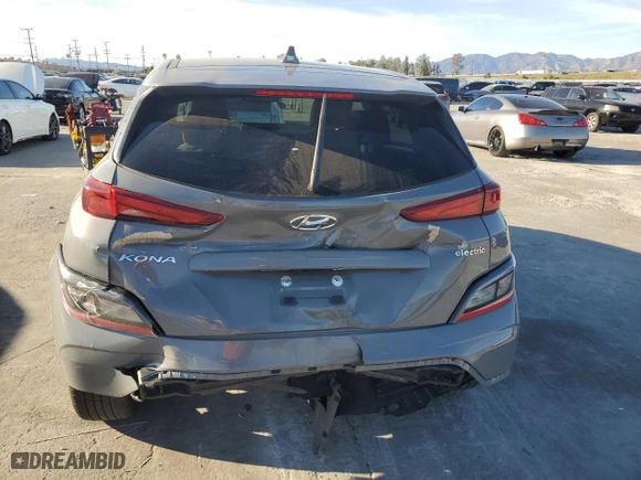 2023 Hyundai Kona Electric SE with VIN KM8K23AG9PU168301, listed as a Copart auction lot 46489035 with 21,926 mi miles and Salvage Title. Bid and sale history available at carsss.com. Image 6.